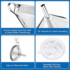 Kitchen Funnel with Strainer and 200 Fine Mesh Filter, 5 Inch Food Grade 18/8 - Image 3