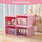 Vtopmart 4 Pack Small Clear Stackable Storage Drawers, Acrylic Bathroom Makeup - Image 5