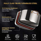 Ciwete 8 Quart Stock Pot with Lid, Upgraded Tri-Ply Stainless Steel Pot - Image 4