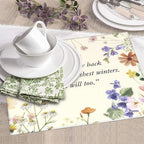 Inspirational Flower Language Dish Drying Mat 16x18 Inch, Microfiber Absorbent - Image 7