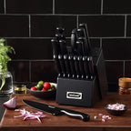 McCook® Premium Black Knife Sets, German Stainless Steel Kitchen Knives Block - Image 5