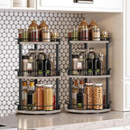 YATINEY Spice Rack, 3-Tier Turntable Organizer, Rotating Spice Rack Organizer - Image 2