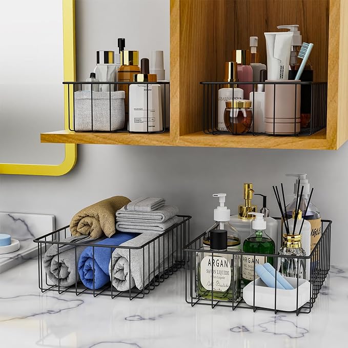 Joben Oligey 12 PACK Small Wire Storage Baskets - Image 5