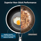 12 Inch Tri-Ply Stainless Steel Hybrid Frying Pan - Image 3
