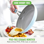GreenLife 10-Piece Nonstick Ceramic Cookware Set, Lightweight Healthy PFAS-Free - Image 2