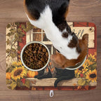 Fall Dish Drying Mat for Kitchen Counter Vintage Autumn Cat Sunflower Pumpkin - Image 9