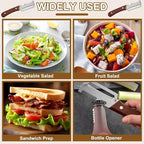 2PCS Multifunctional Vegetable Peeler, Upgrade 3-in-1 Wooden Handle Peelers - Image 8
