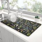 Rnivvi Dish Drying Mat for Kitchen Counter, 12 x 19" Cute Flower Theme Super by Rnivvi
