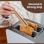 Wooden Toaster Tongs 2 PCs | Bamboo Kitchen Utensils - Image 5
