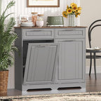 Double 10 Gallon Tilt Out Trash Can Cabinet - Image 8
