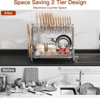 2 Tier Dish Drainer Drying Rack - Image 2