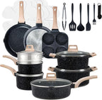 25 Pcs Pots and Pans Set, Nonstick & Non-Toxic Healthy Pots and Pans, by RayBear