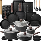 Kikcoin Pots and Pans Set Non Stick 31 Piece Kitchen Nonstick Cooking Cookware by Kikcoin