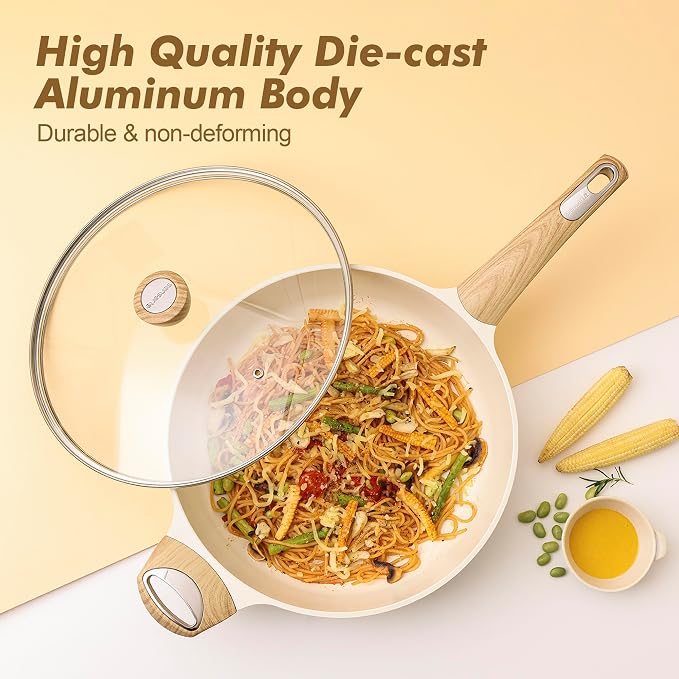SENSARTE Ceramic Cookware Sets, Pots and Pans Set Non stick, Non toxic Healthy - Image 6