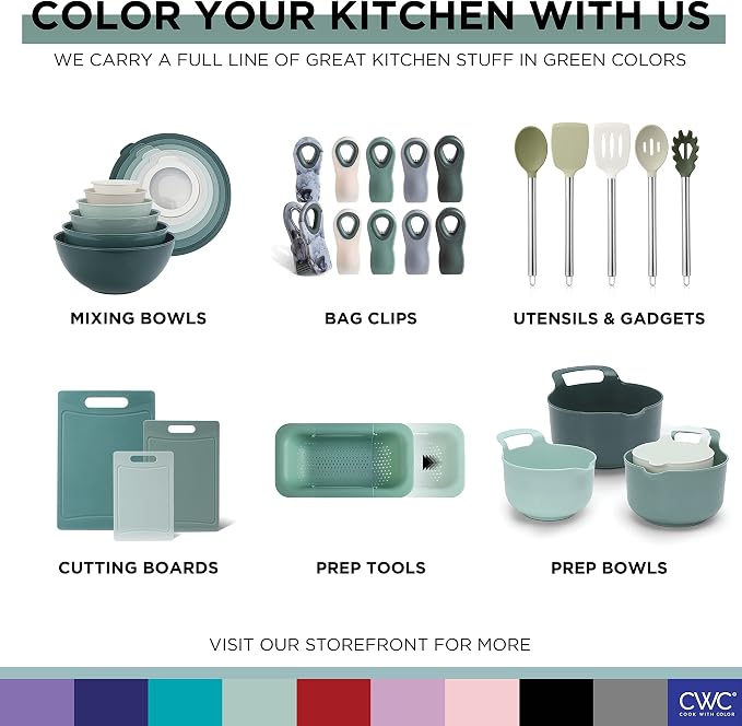 COOK WITH COLOR Prep Bowls with Lids- Wide and Deep Nesting Plastic Small - Image 7