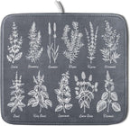 Flower Herbs Dish Drying Mat Wild Plant Dish Rack Mat by Giwawa