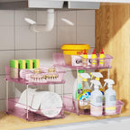 Delamu 2-Tier Under Sink Organizers and Storage, Pull Out Kitchen Pantry - Image 7
