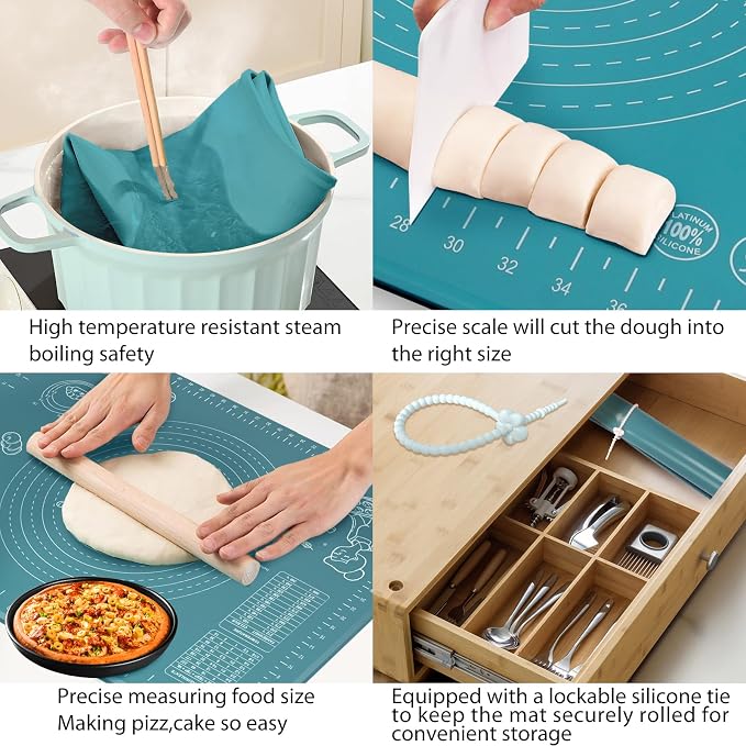 Silicone Pastry Mat 28" x 20" Extra Thick Non Stick Baking Mat - Image 5