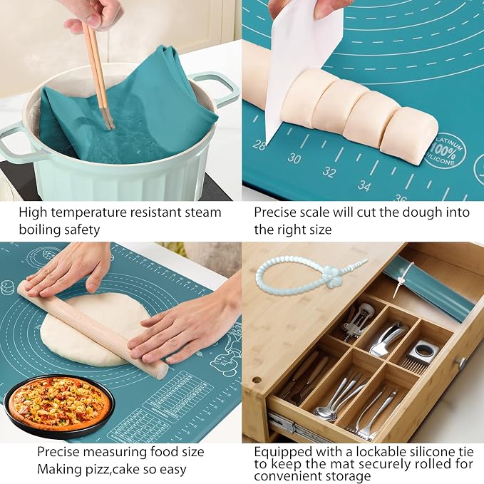 Silicone Pastry Mat 24" x 16" Extra Thick Non Stick Baking Mat - Image 6