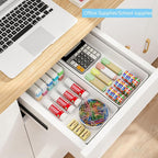 3 Pack White Large Size Plastic Drawer Organizer Tray Cutlery Utensil Makeups - Image 4