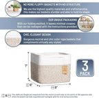 NaturalCozy Storage Cubes 9”x9”x7”Cotton Rope Woven Baskets - Image 2