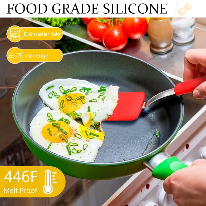 Silicone Cookie Spatula Turner 2 Pack Mini Brownie Spatula Flexible Kitchen - Image 5