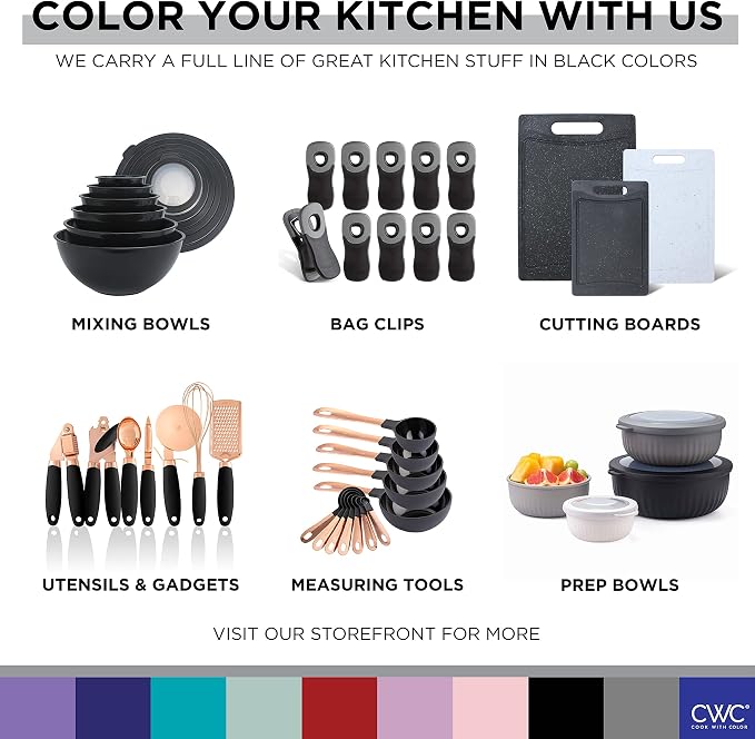 COOK WITH COLOR Prep Bowls with Lids- Wide and Deep Nesting Plastic Small - Image 7