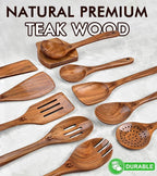 12 Pcs Teak Wooden Utensil Set - Image 2