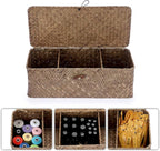Hipiwe Storage Basket with Lid Toilet Tank Basket Holder Handwoven Wicker - Image 6