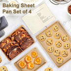 4 Pieces Bakeware Set | 3 Baking Pans & 1 Recipe Notebook Combo | Nonstick - Image 2