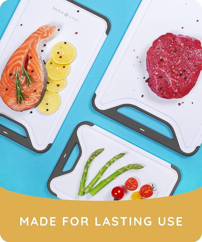 Cutting Boards for Kitchen, Plastic Cutting Board Set of 2, Dishwasher Safe - Image 3