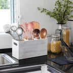 ALELION Rustic White Utensil Holder - Image 3