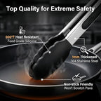 Mini Tongs with Silicone Tips, 7-Inch Small Serving Tongs - Image 5