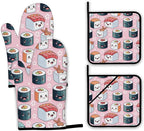 Cute Sushi Roll Japanese Oven Mitts and Pot Holders Set, Kitchen Decor Heat by Unknown
