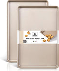 HONGBAKE 2 Pack Half Sheet Baking Pans, Non Stick Baking Sheet by HONGBAKE