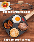 HUPECHAM Egg Pan With Lid 4-Cup Nonstick, and Healthy Granite Egg Frying Pan - Image 2