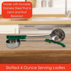 4 Ounce Slotted Stainless Steel Portion Control Ladle Spoon - Image 3
