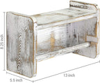 MyGift Farmhouse Paper Towel Holder, Shabby Whitewashed Wood Farmhouse Wall - Image 5
