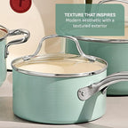 T-Fal Inspire Nonstick Ceramic Cookware Set, Oven Safe to 500°F, Ceramic Pots - Image 4