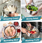 TeamFar Mixing Bowls, Stainless Steel Nesting Salad Bowls - Image 6