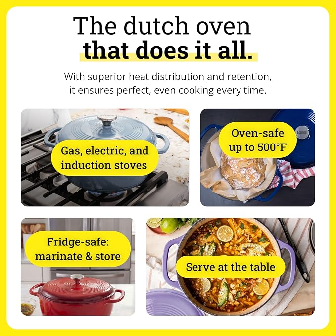Lodge Essential Enamel Cast Iron Dutch Oven - Image 4