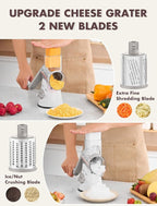 GDL Rotary Cheese Grater, Upgraded 5-in-1 Cheese Grater Hand Crank, Vegetable - Image 2