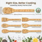 CUTHOLLOW 6PCS Strawberries and Flowers Wooden Kitchen Cooking Utensil Set - Image 2