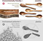 7 PCS Small Wooden Spoons, 5.8 Inch Honey Spoons - Image 4