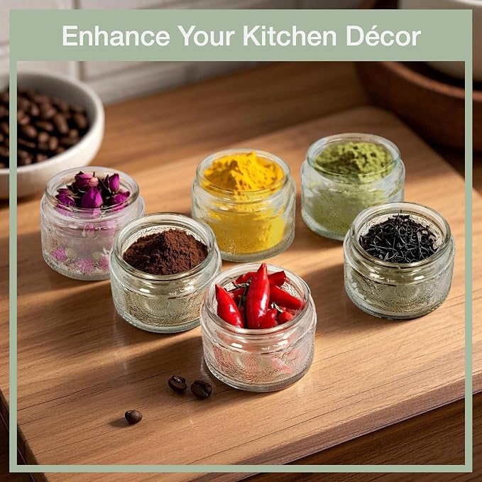 4 oz Mini Glass Jars with Airtight Bamboo Lids 12 pack, Decorative Small Food - Image 5