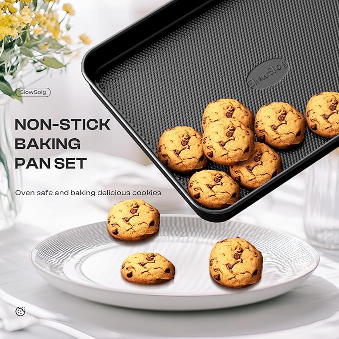 12-Piece Nonstick Bakeware Set, Stackable Non Toxic Baking Pans Set - Image 5