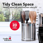 Cooler Kitchen Rotating Extra Large Stainless Steel Utensil Holder Caddy - Image 6