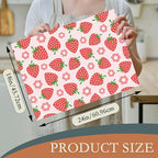 Pink Strawberry Dish Drying Rack Mat - Image 2