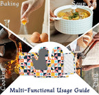 Oven Mitts and Pot Holders Sets Abstract Geometric Silicone Kitchen Mits - Image 7