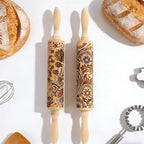 2 Pack Wooden Embossed Rolling Pin - Image 7